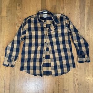 Yellow and Navy Plaid Shirt